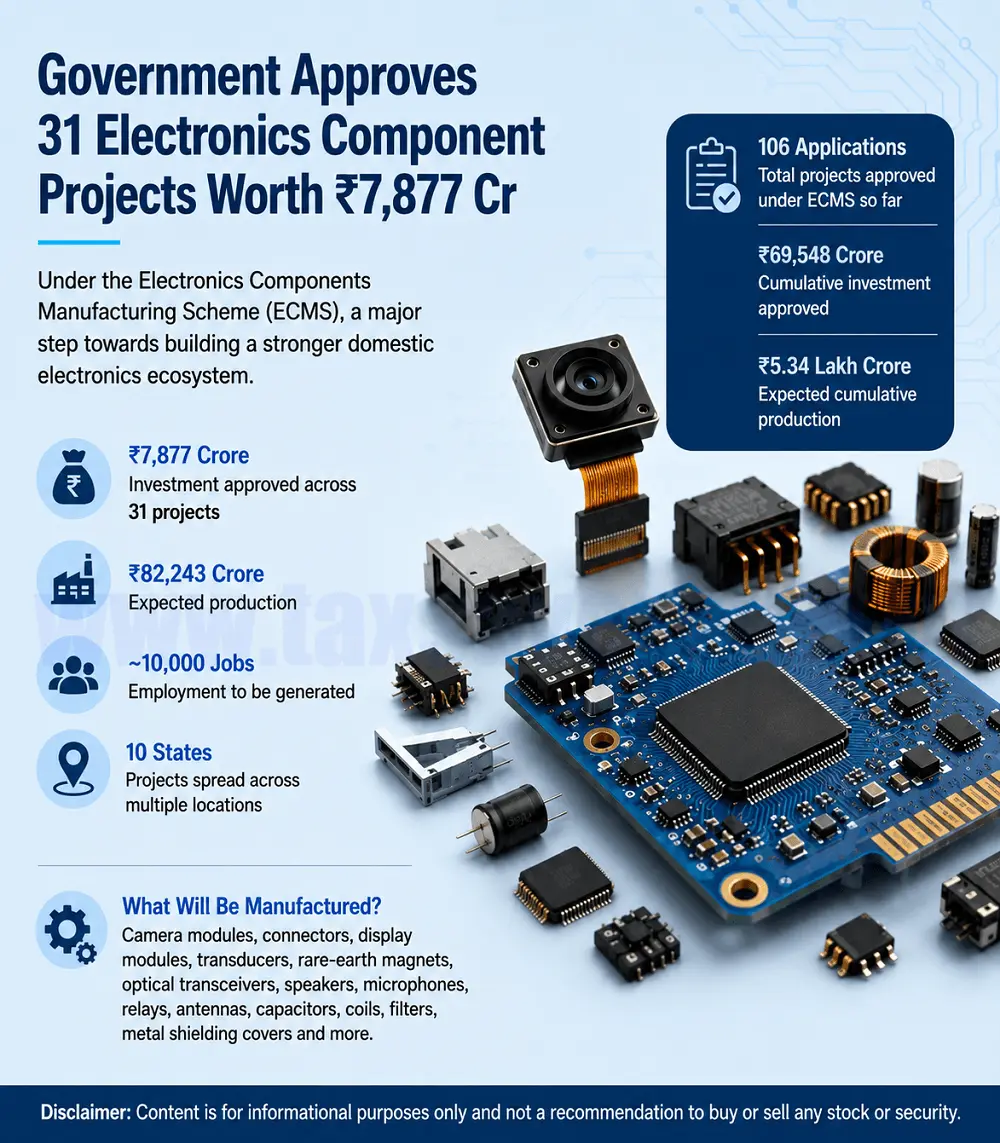 Govt. approves 31 electronics component projects worth ₹ 7877 Cr. | Expert+ | Tax Saver Plus
